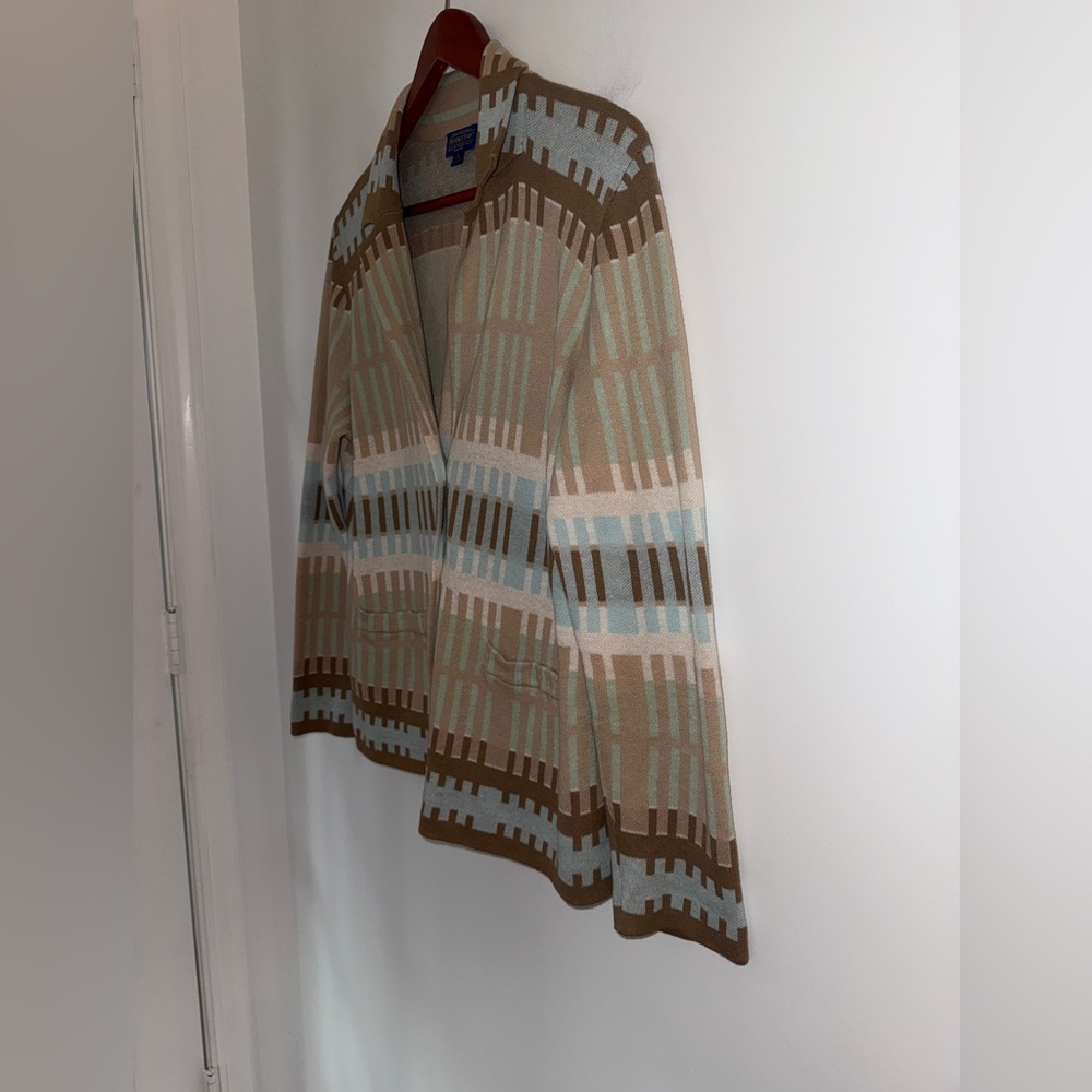 ✨ Pendleton Linen-Cotton Patterned Cardigan Blazer – XL Petite✨ - Picture 6 of 14